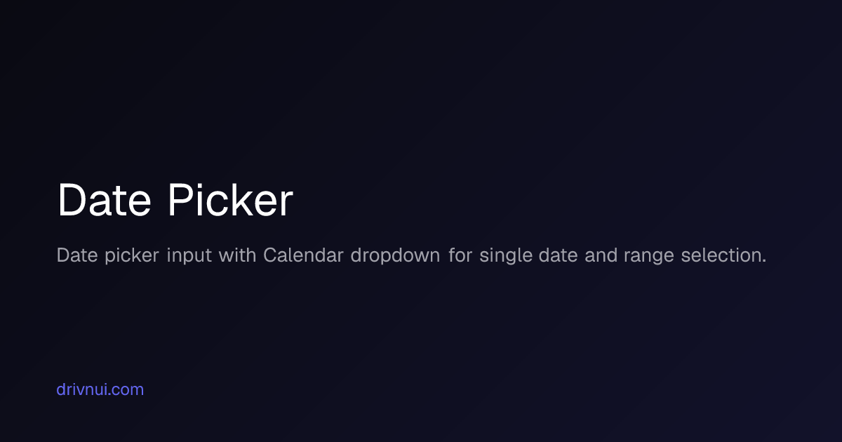 Date Picker | Drivn